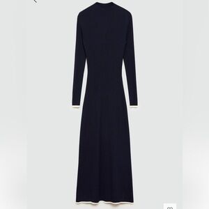 Mango knitted Long Sleeve Dress with contrast trim